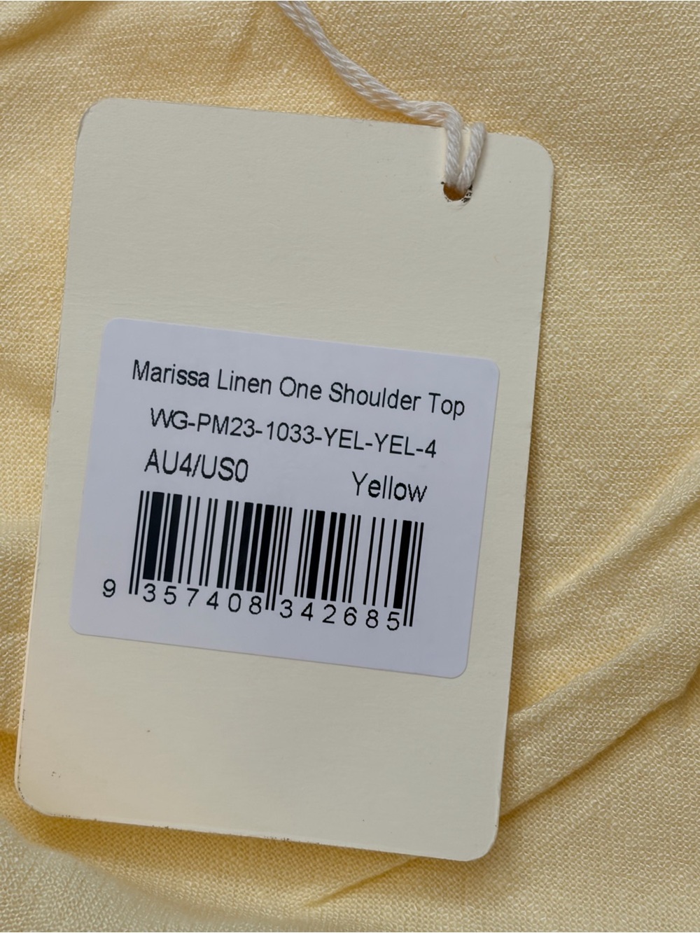 Peppermayo Marissa Linen One Shoulder Top - Yellow 0 - Picture 4 of 14